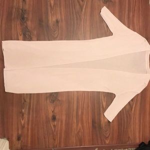 long dusty pink cardigan